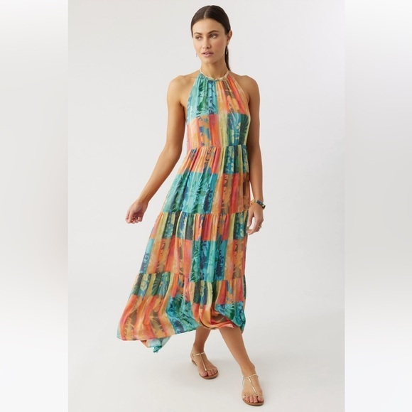 🔆O’NEILL🔆 JENNIFER MAXI DRESS vacation adjustable floral Hawaiian Maxi - Picture 11 of 14